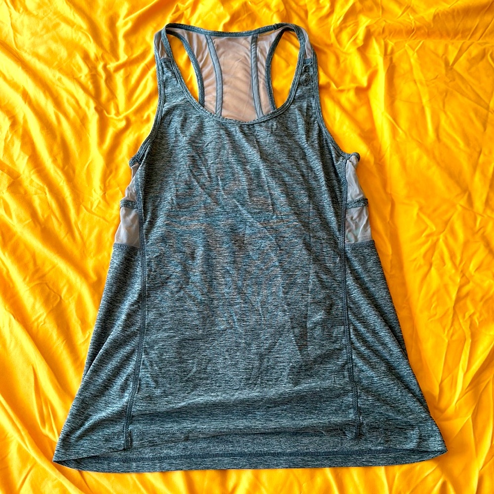 Gray grey Reebok mesh workout tank top
